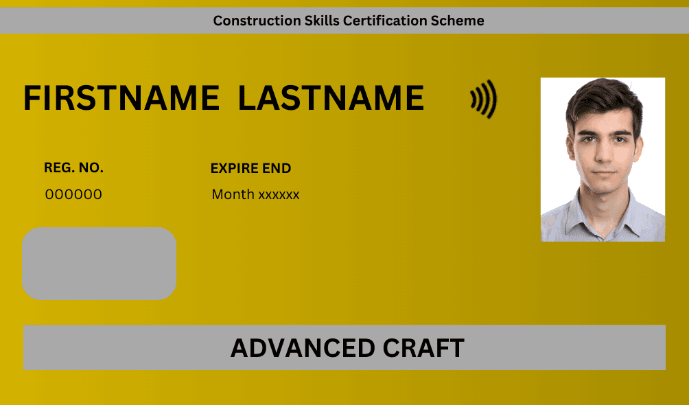 CSCS Gold Advanced Craft Card sample