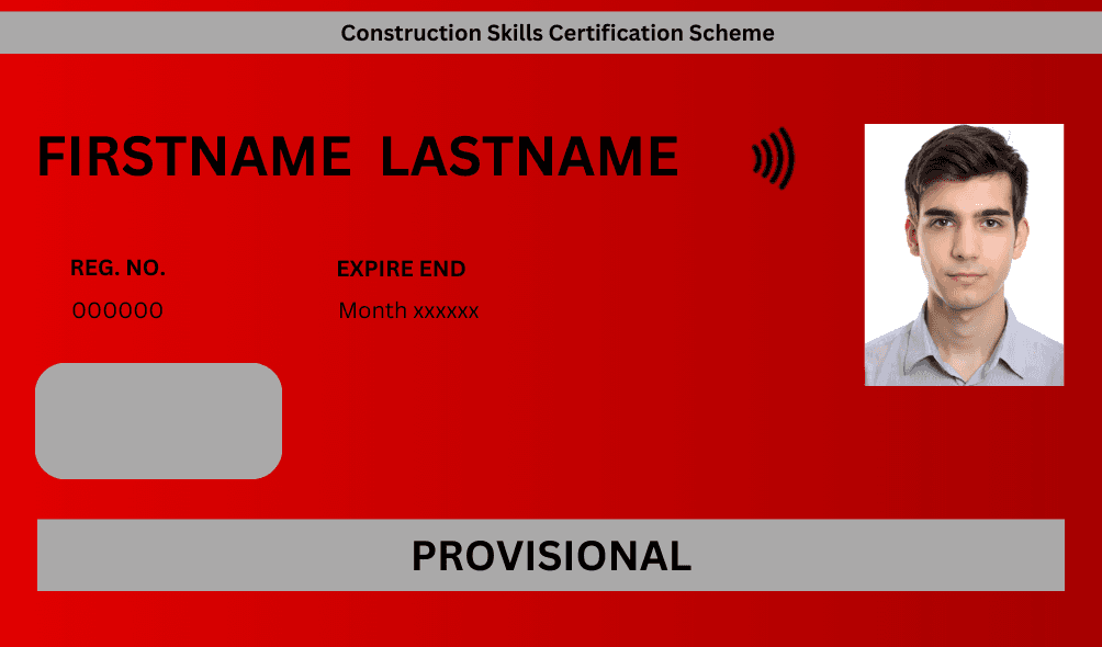 CSCS Red Provisional Card sample